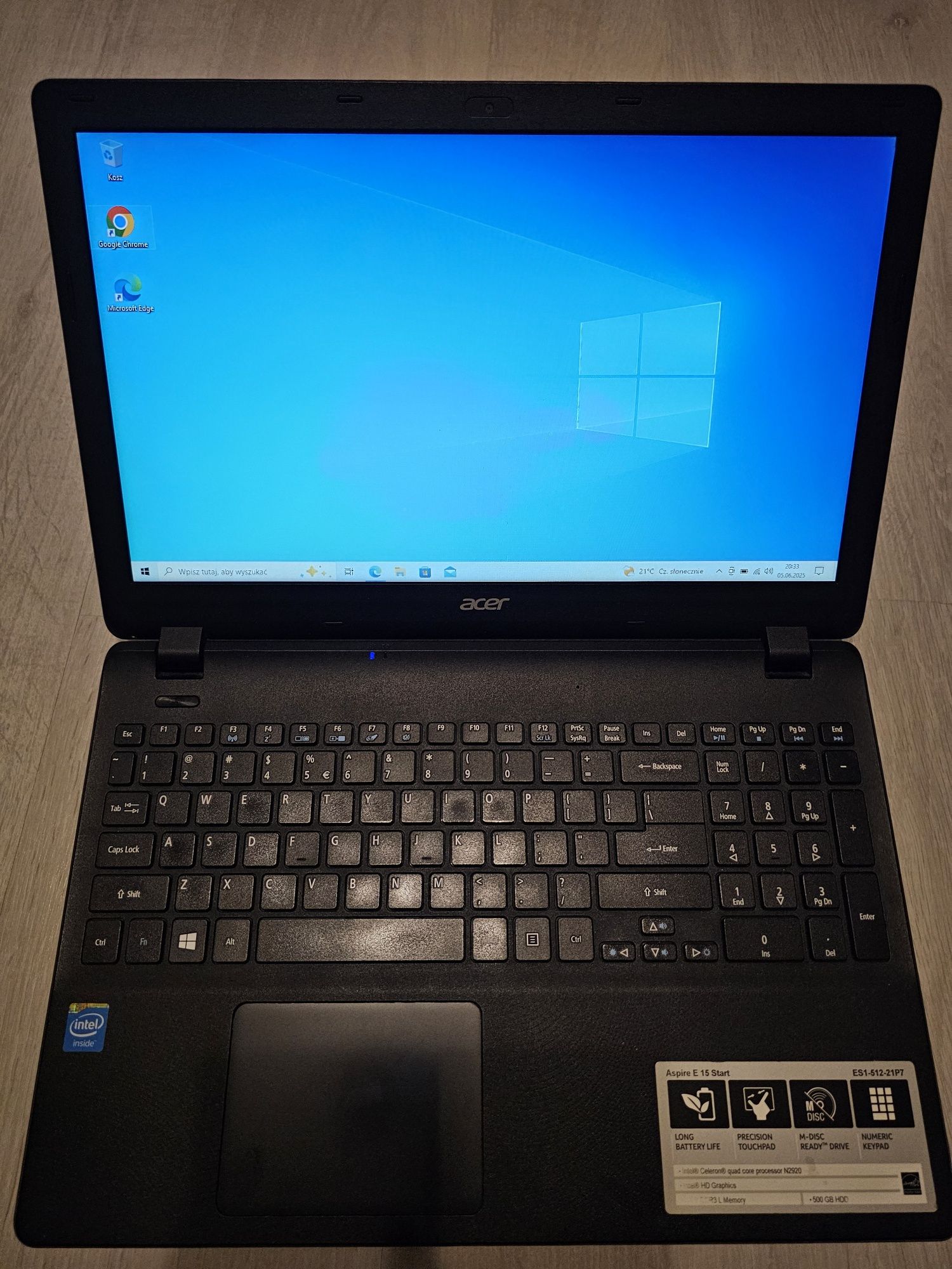 ACER Aspire ES15+ ladowarka i gratis płyta chłodząca