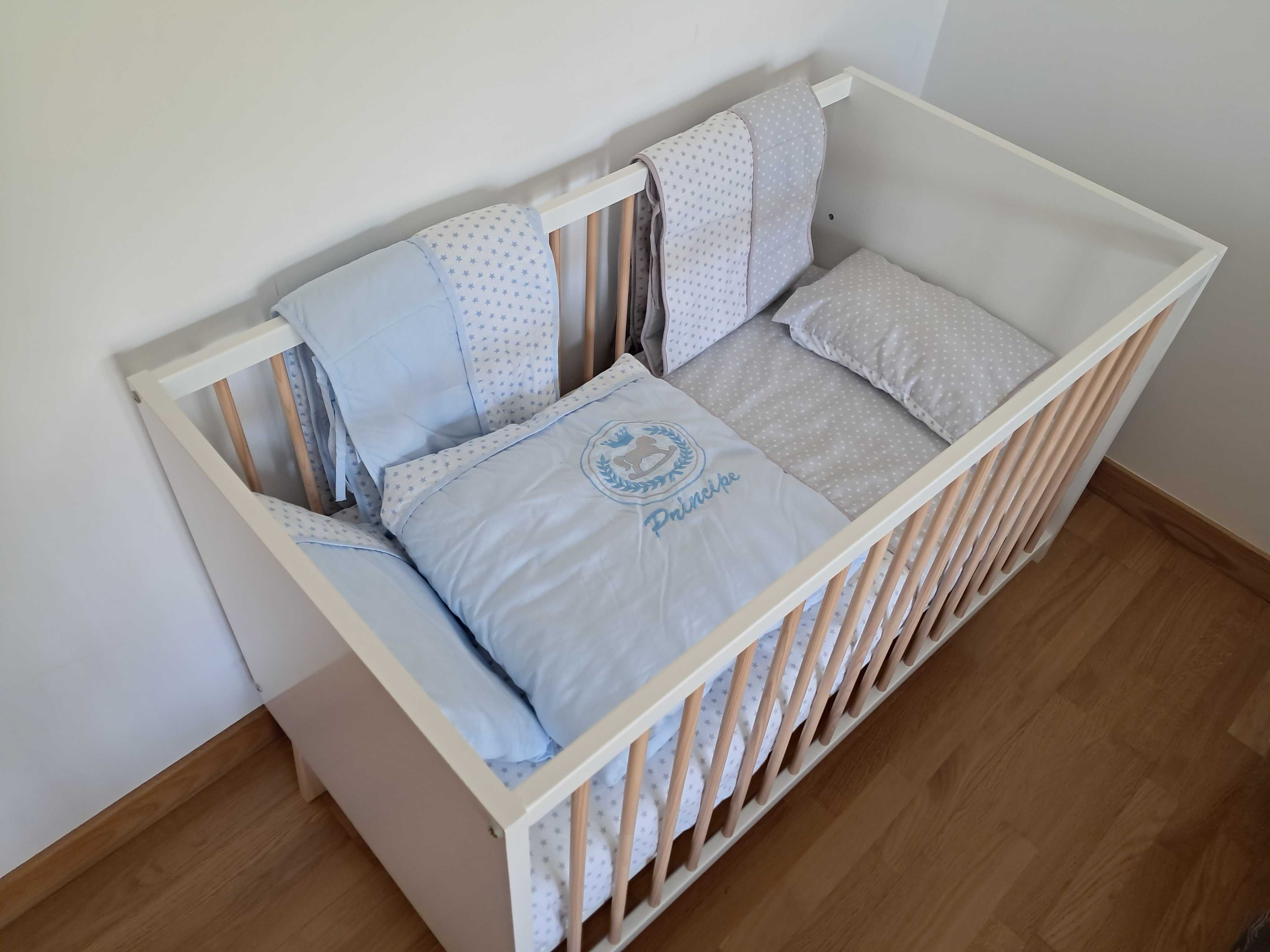 Berço Zippy (120x60cm), 3 em 1/Colchão Ortopédico/Kit Co-Sleeping