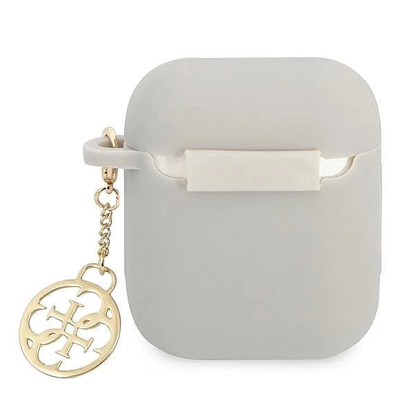 Etui Guess Silicone Charm 4G Collection na AirPods 1/2 - szare