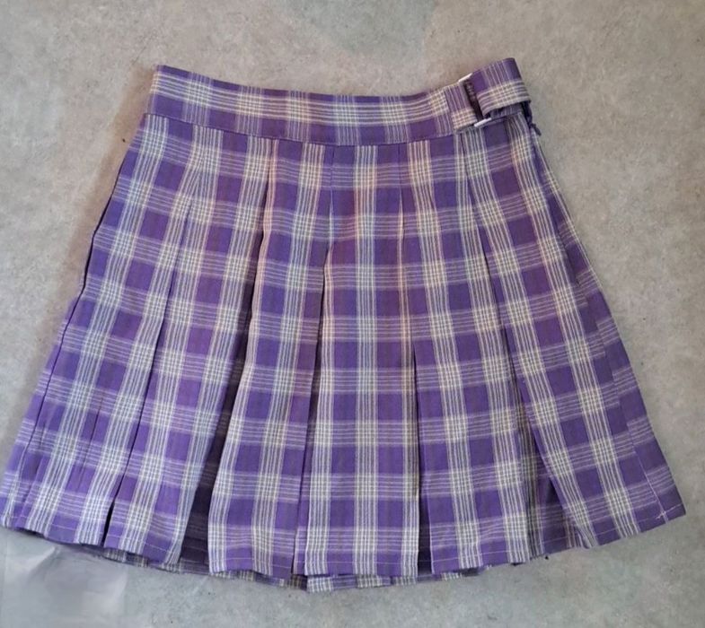 Spódnica FBsister – krata żółto-fioletowa 36