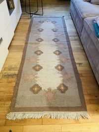 Wełniany dywan 80 x 230 cm beżowy kremowy