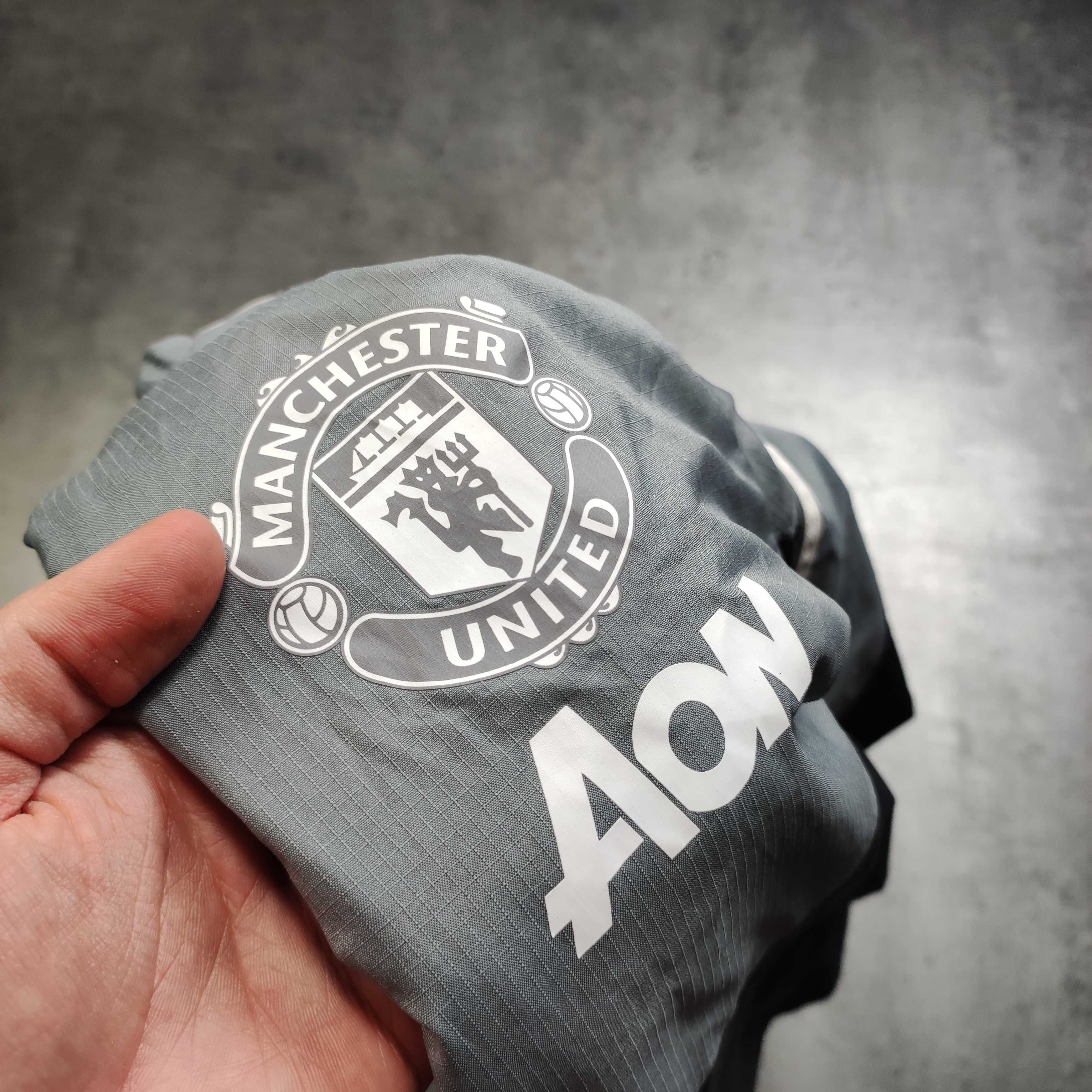 MĘSKA Kurtka PREMIUM Sportowa Wiatrówka Manchester United Adidas Logo