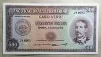 Cabo Verde nota de 500 escudos 1958 NOVA