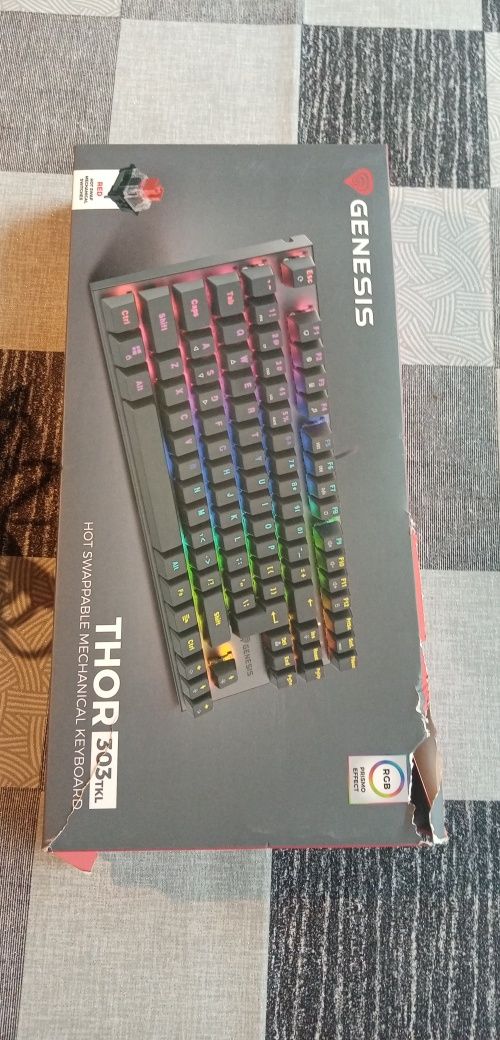 Klawiatura genesis Thor 303 tkl red switch
