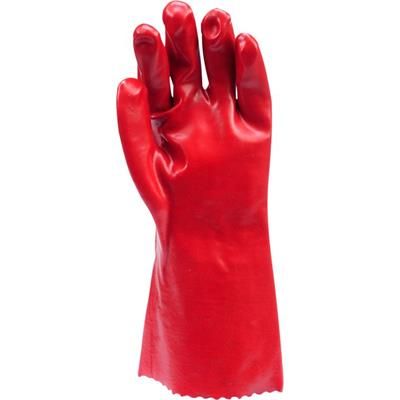 Rękawice gumowane PVC czerwone 36cm r11 Vorel