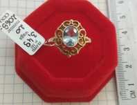 Pierścionek Styl Vintage Topaz Złoto 585 14 karat NOWE R.20