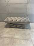 Lawka pikowana  Chesterfield nogi nierdzewka 114/49/42
