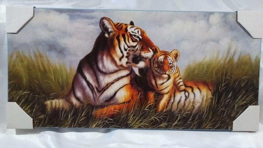 Картина репродукция на холсте "Тигры"