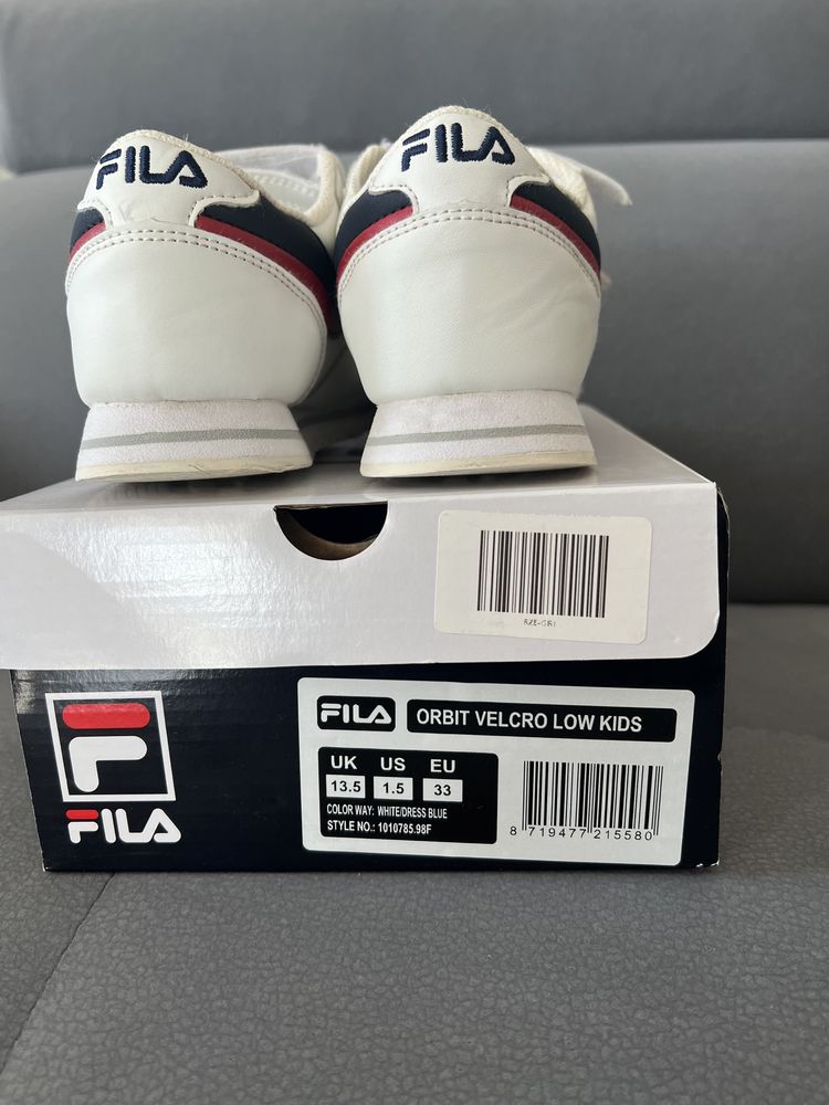 Fila Sneakersy Orbit Velcro Low Kids białe basic r.33