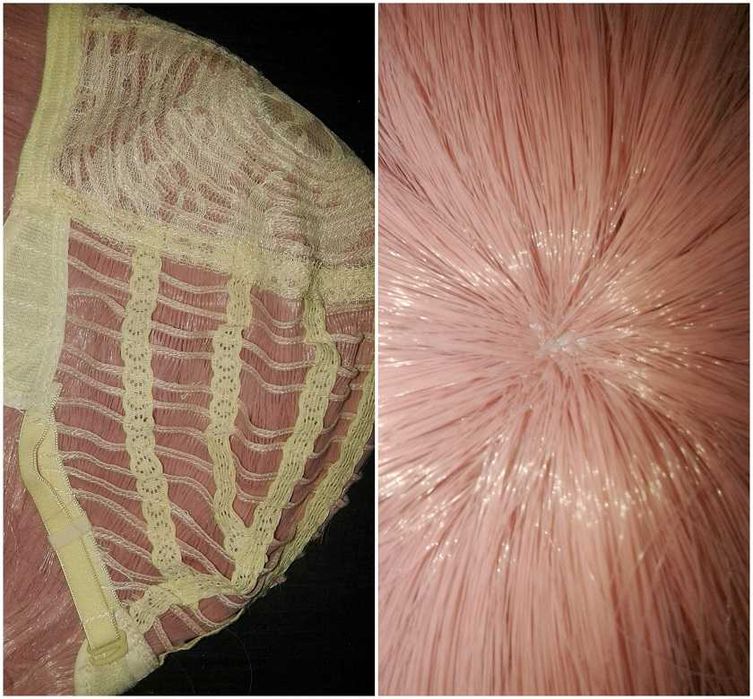 Długa 150cm peruka prosta różowa z grzywką cosplay wig różowy długi