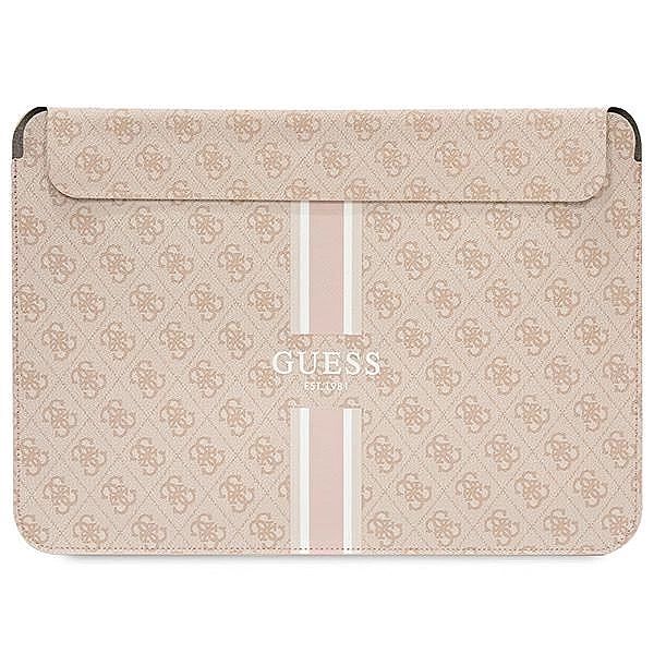 Pokrowiec Guess 4G Printed Stripes na laptopa 14" - różowy