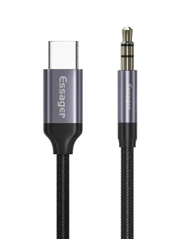 Przejściówka USB-C do Jack 3,5mm Przewód 1m Kabel Adapter Tel. + Radio