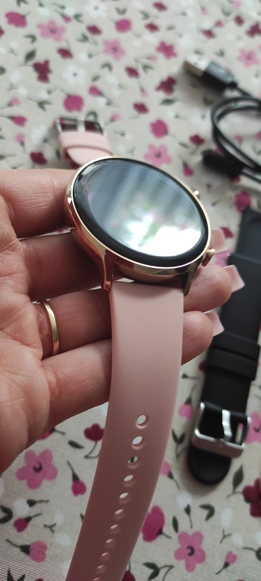 Smartwatch damski zegarek pl menu plus 4 paski