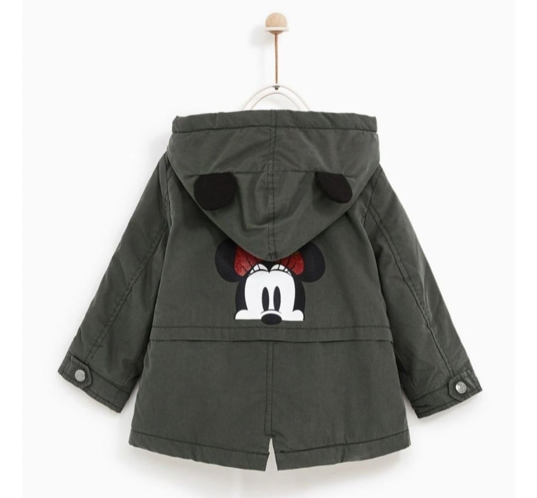 Zara 104 kurtka Minnie Mouse z uszkami wiosenna jesienna przejściowa