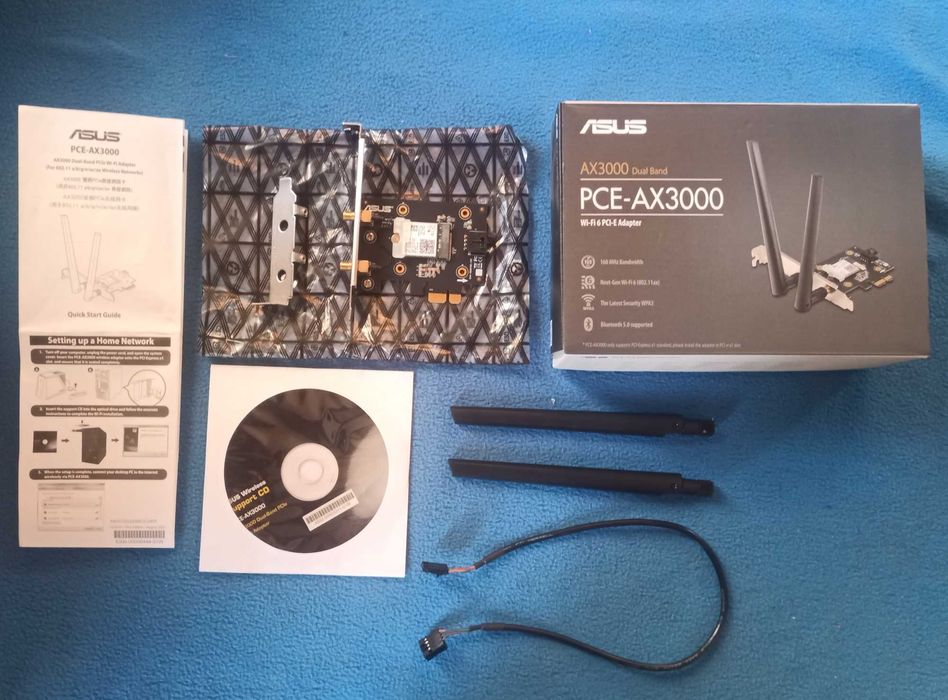 Karta sieciowa PCIe ASUS PCE-AX3000 Adapter Wi-Fi i Bluetooth