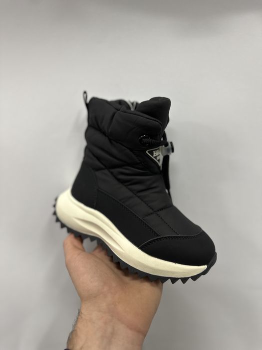 Дутики зимові на овчині 26-32, чорні дутіки черевики, легкі ботинки