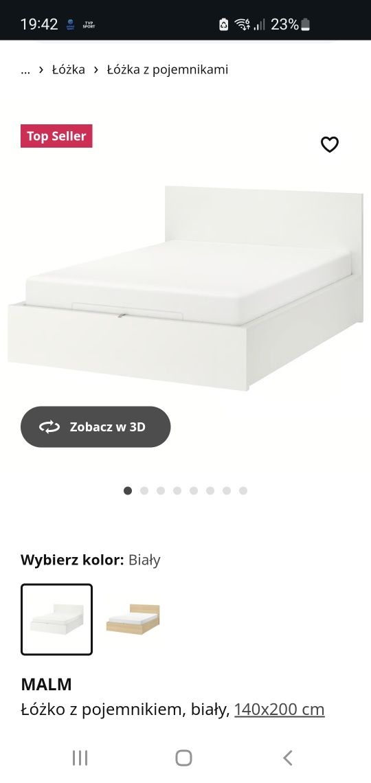 Łóżko IKEA Malm 140x200