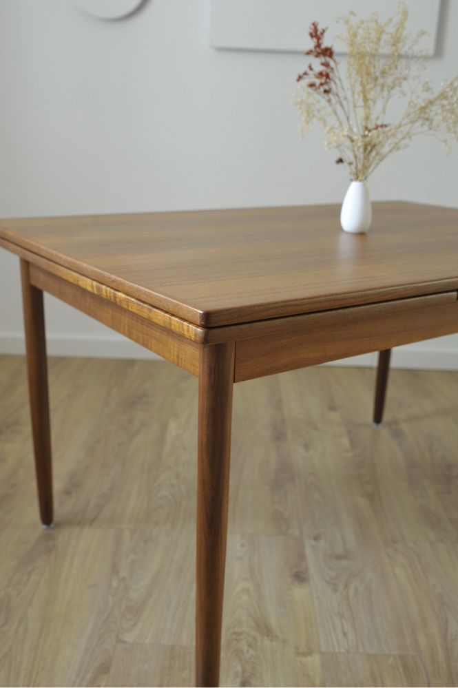 Stół rozkładany duński teak po renowacji vintage retro design