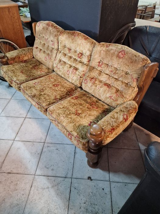 Kanapa z fotelani dębowe