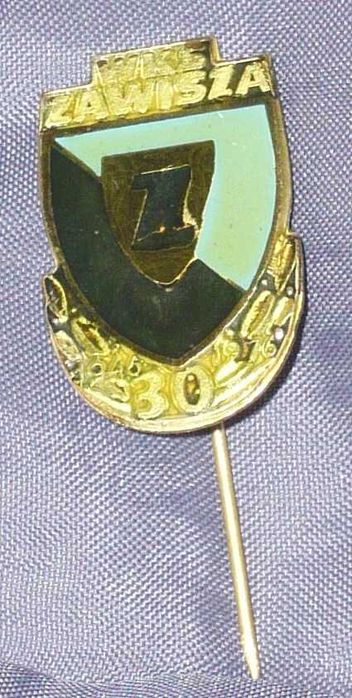 Przypinka 30 lecie klubu Zawisza Bydgoszcz z czasów PRL