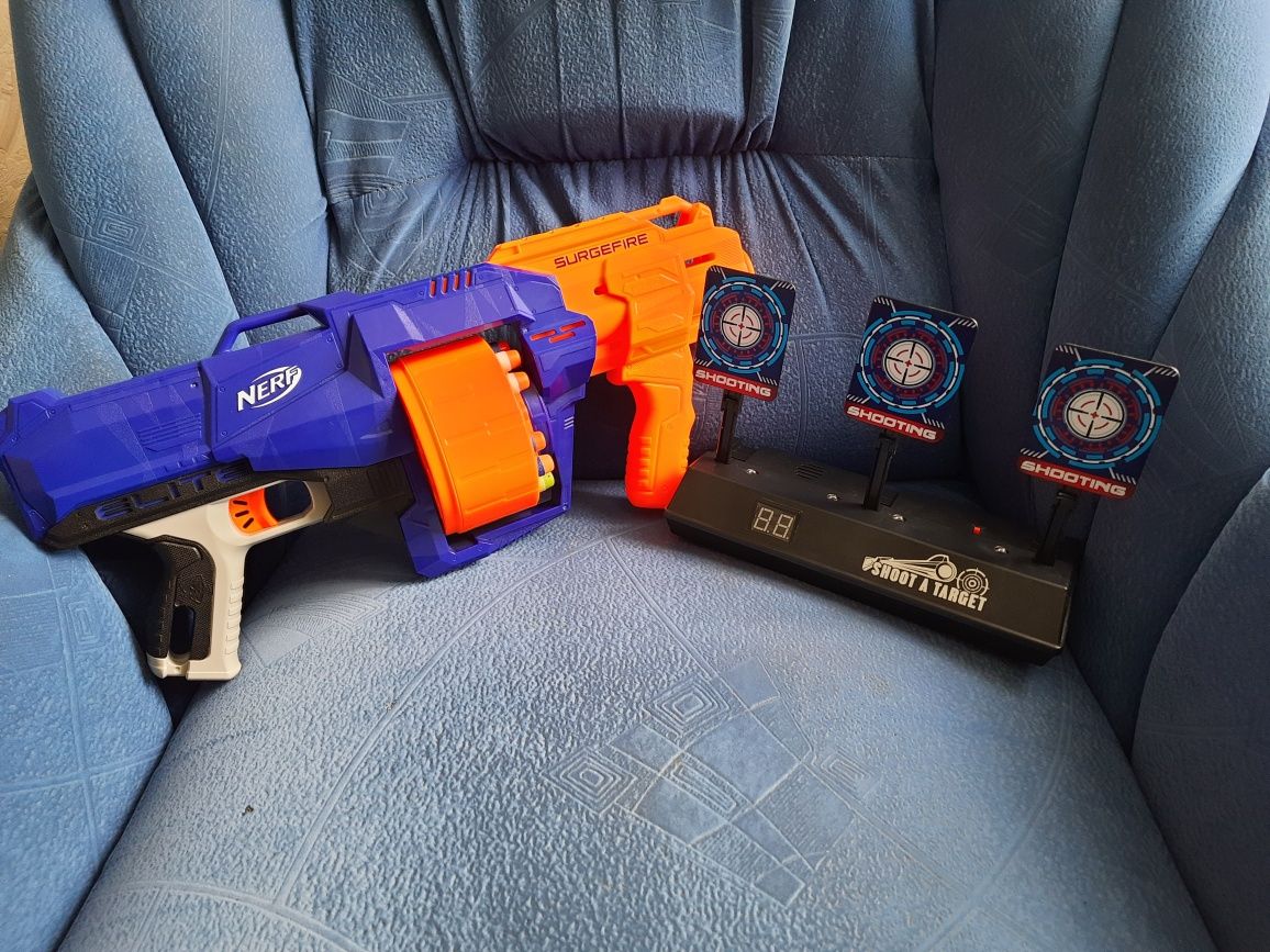 Nerf SURGEFIRE и мишень электронная