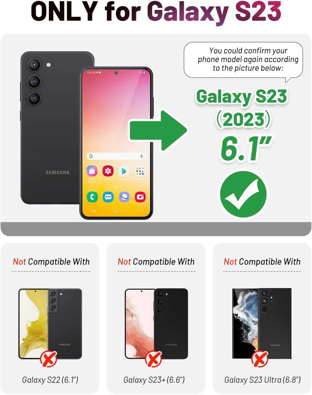 OCASE Etui skórzane z klapką do Samsung Galaxy S23 Portfel RFID stojak