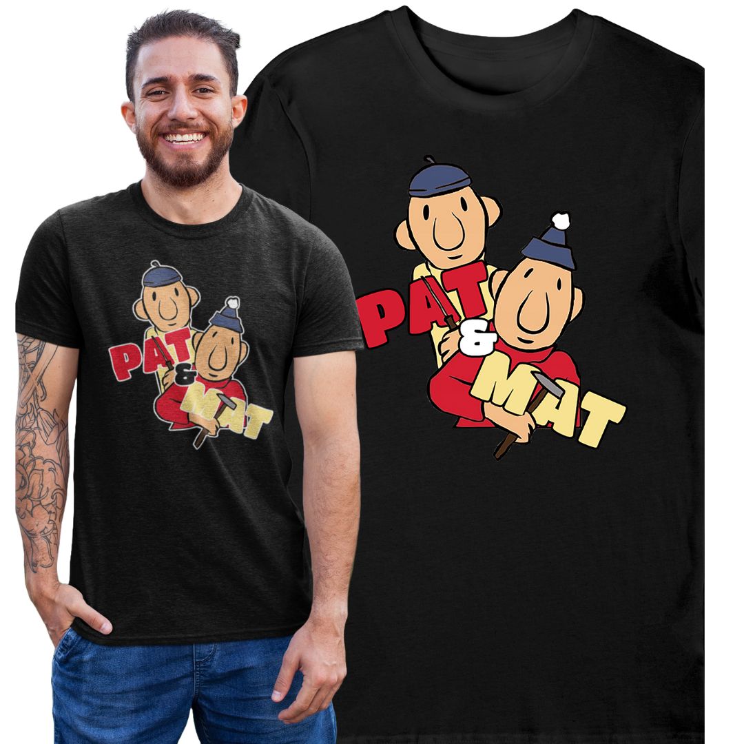 Koszulka sąsiedzi pat i mat czarna 2XL