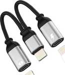 Słuchawki Lightning podwójne Jack 2w1 do iPhone 14 13 12 do iPada AUX