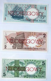 Zestaw banknotów Miasta NIEOBIEGOWE 9szt. UNC.