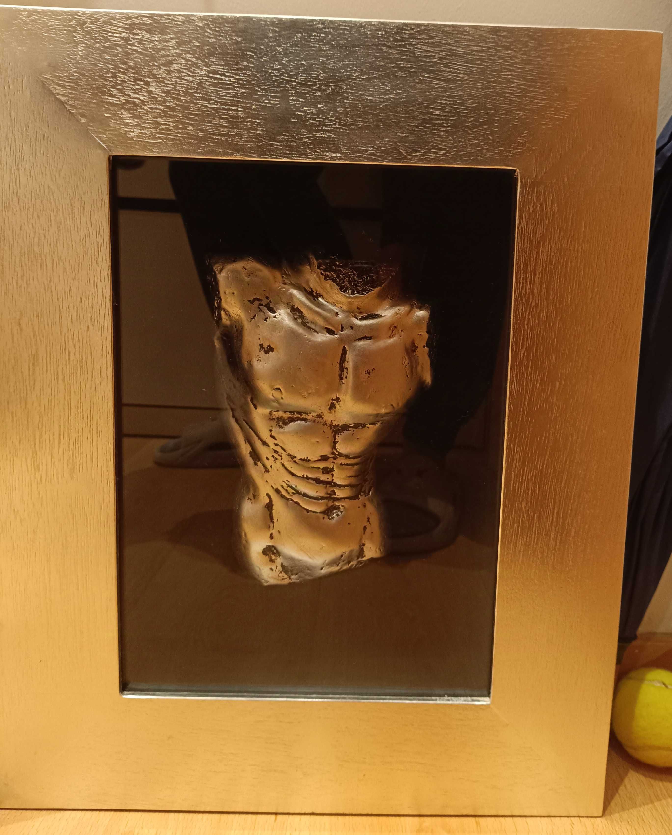Obra de arte escultura homem e mulher em quadro decorativo