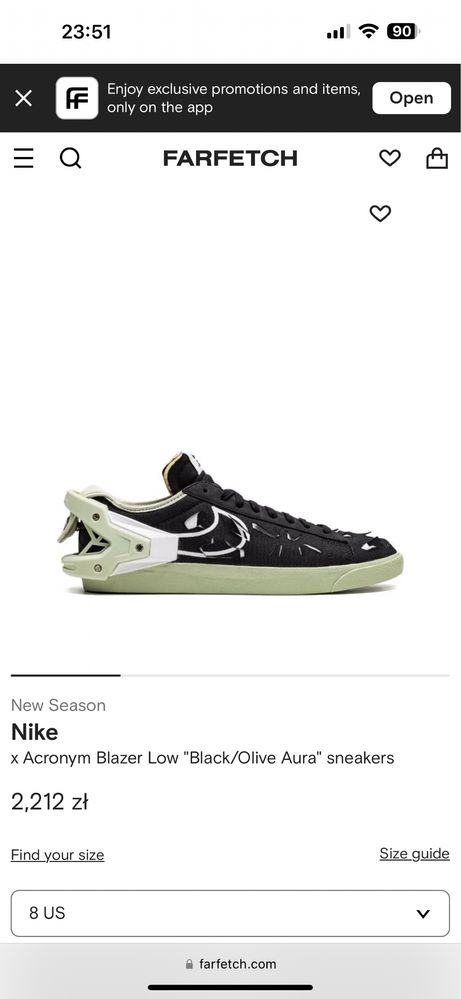 Nike × Acronym Blazer Low "Black/Olive Aura" sneakers