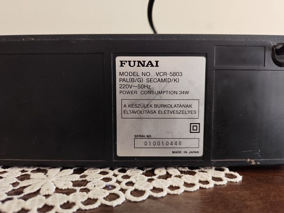 Magnetowid video Funai model VRC-5803 made in Japan uszkodzony