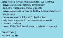 Korepetycje z języka angielskiego