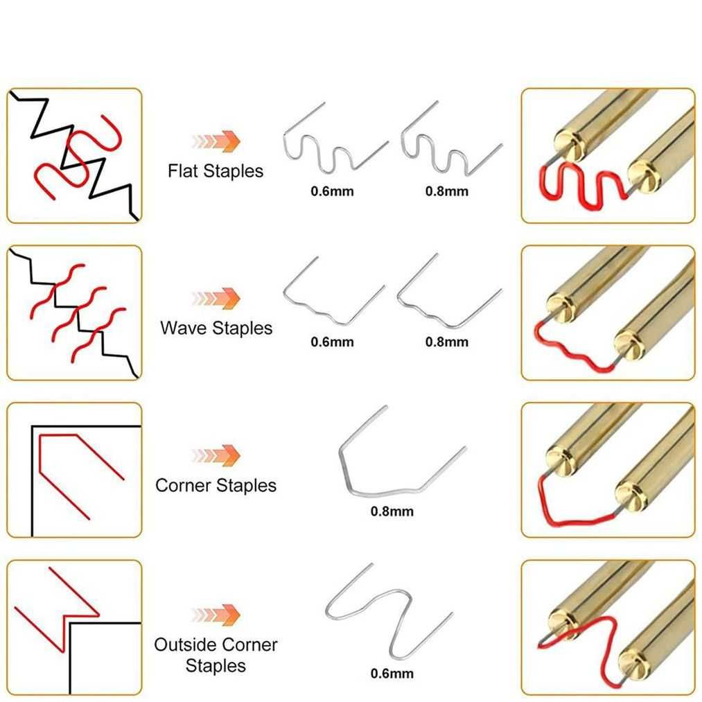 Комплект скоб 800 штук 8 видів/по 100 штук для гарячого термо степлера