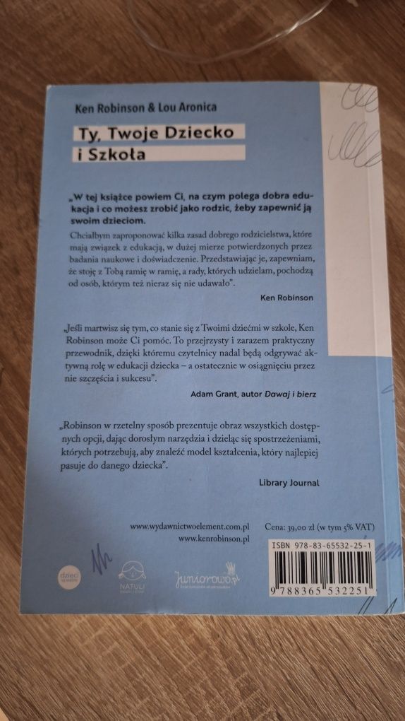 Książka "Ty, Twoje dziecko i szkoła" Ken Robinson i Lou Aronica