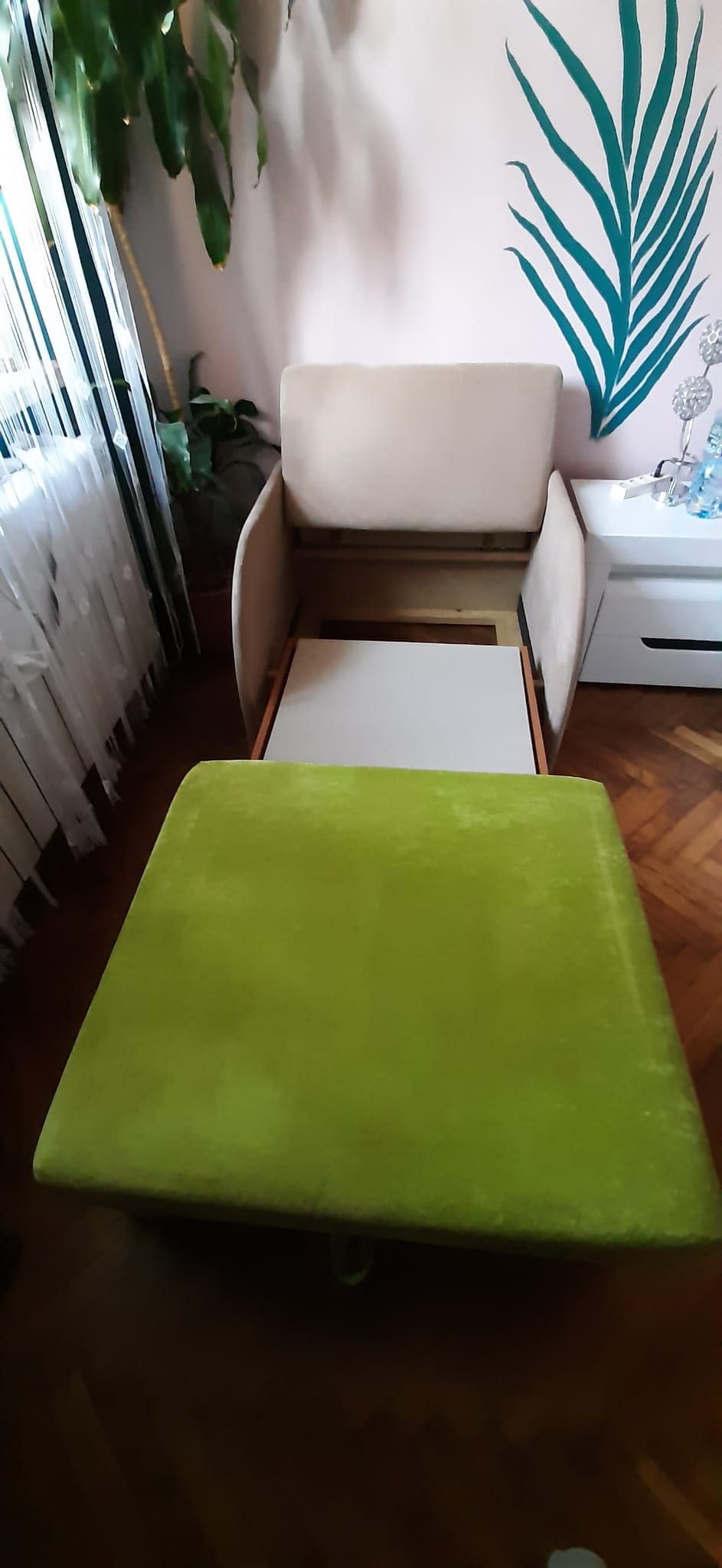 Fotel jednoosobowy rozkładany z funkcją spania