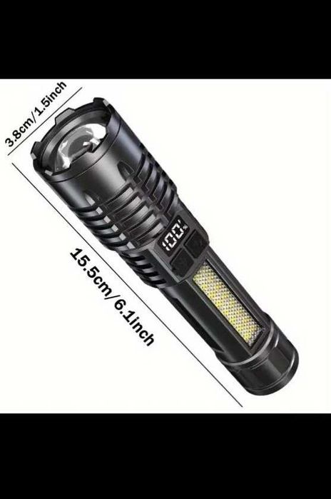 Потужний світлодіодний ліхтар з вбудованим акумулятором