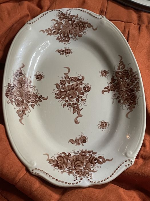 Piękny ręcznie malowany średni półmisek porcelanowy vintage