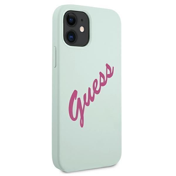 Etui Guess Silicone Vintage do iPhone 12 Mini - Niebieski Fuksja