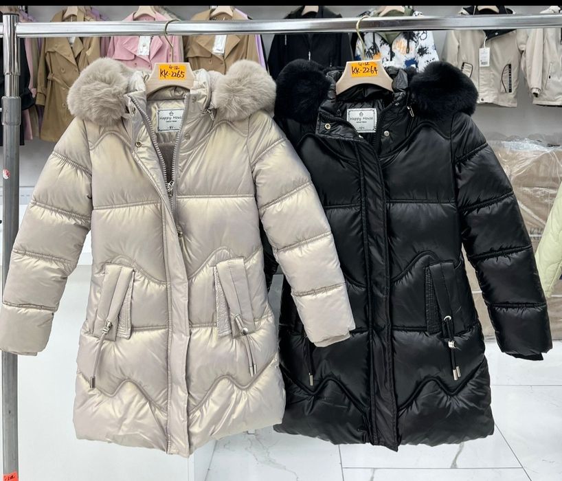 Płaszczyk zimowy czarny lub beżowy Rozmiar od 98 do 152