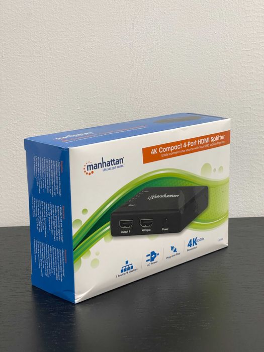 Rozdzielacz Splitter HDMI Manhattan 1x4, 4K 30Hz, UHD, 3D