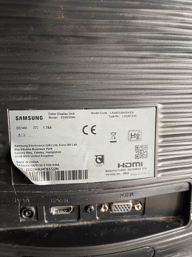 Monitor Samsung 24” Full Hd bez zasilacza