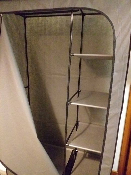 Roupeiro lona resistente 5prateleira,varão p cabides,2cores,PREÇO UNID