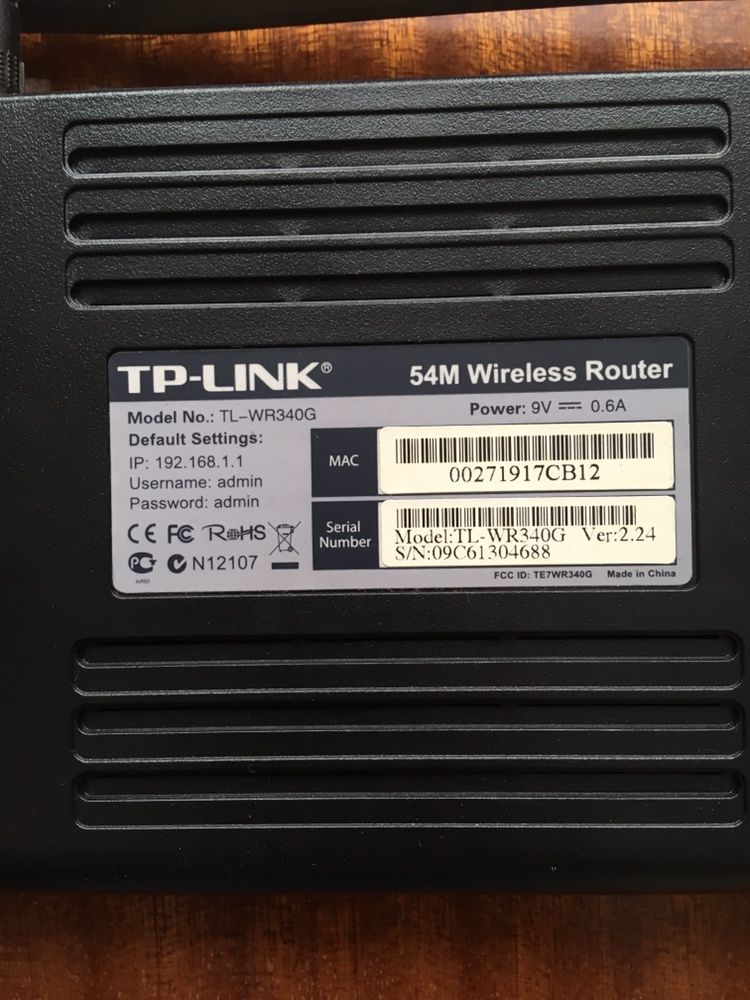 Router TP-LINK TL-WR340G