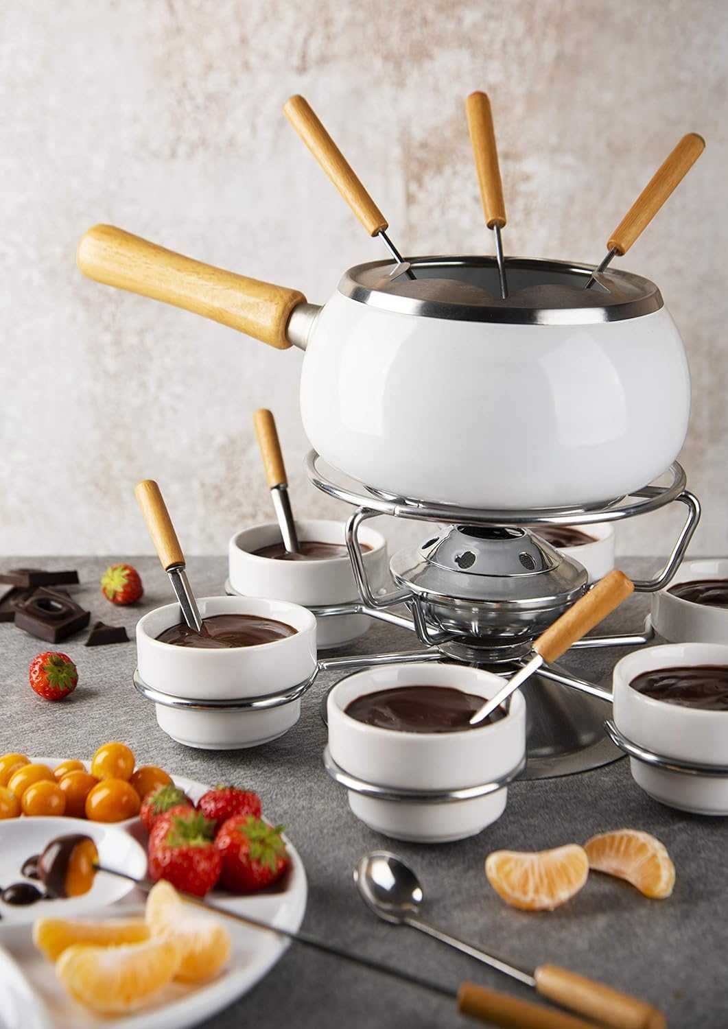 Excelsa biały zestaw do fondue