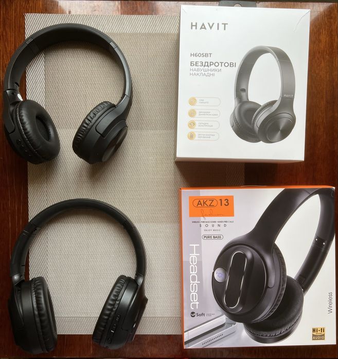 Наушники беспроводные Havit H605BT и Akz 13
