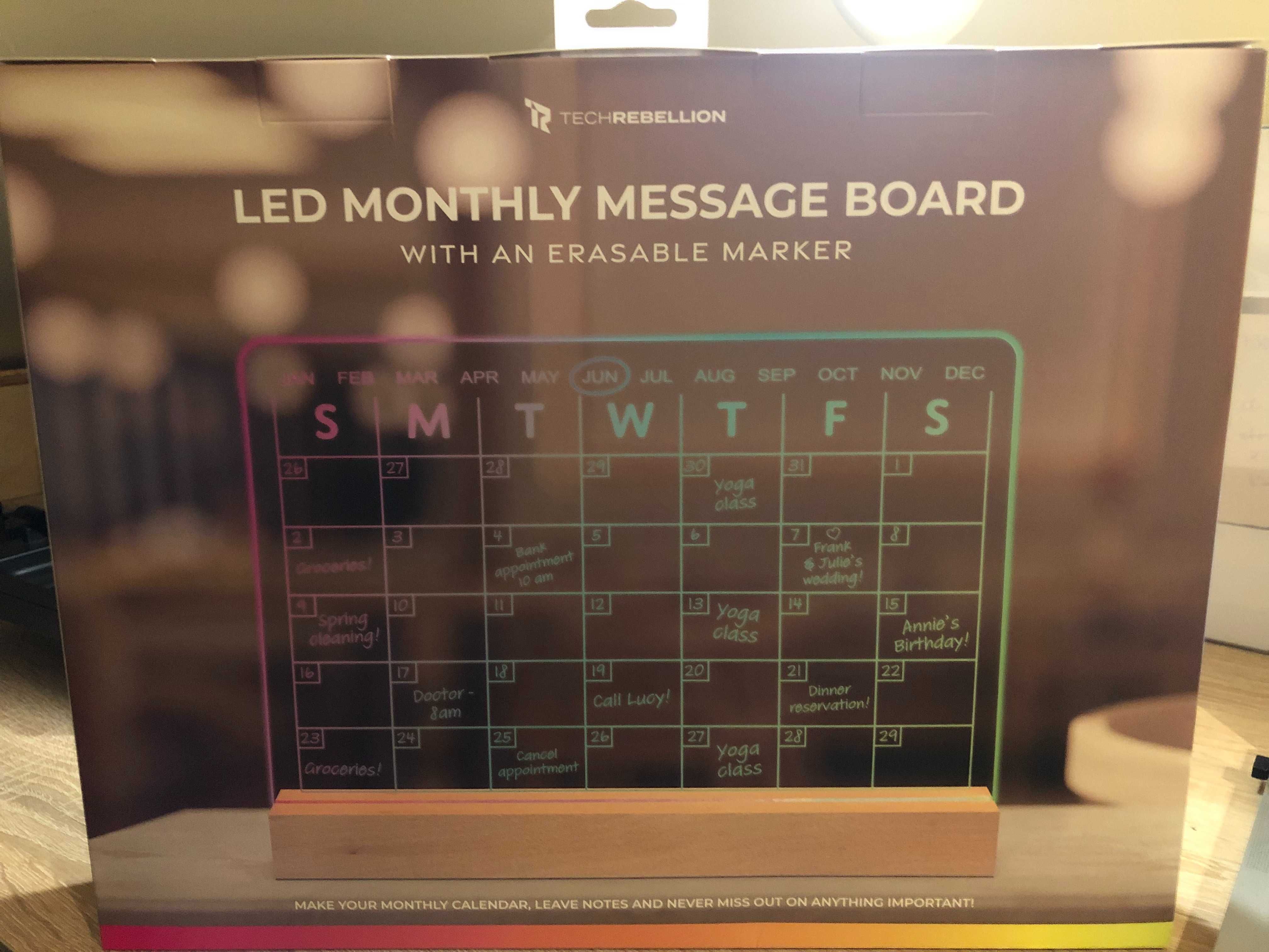 Tablica LED MONTHLY kalendarz świecący