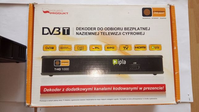 Dekoder DVB-T, dvbt, telewizja naziemna, Cyfrowy Polsat, t-hd 1000, hd