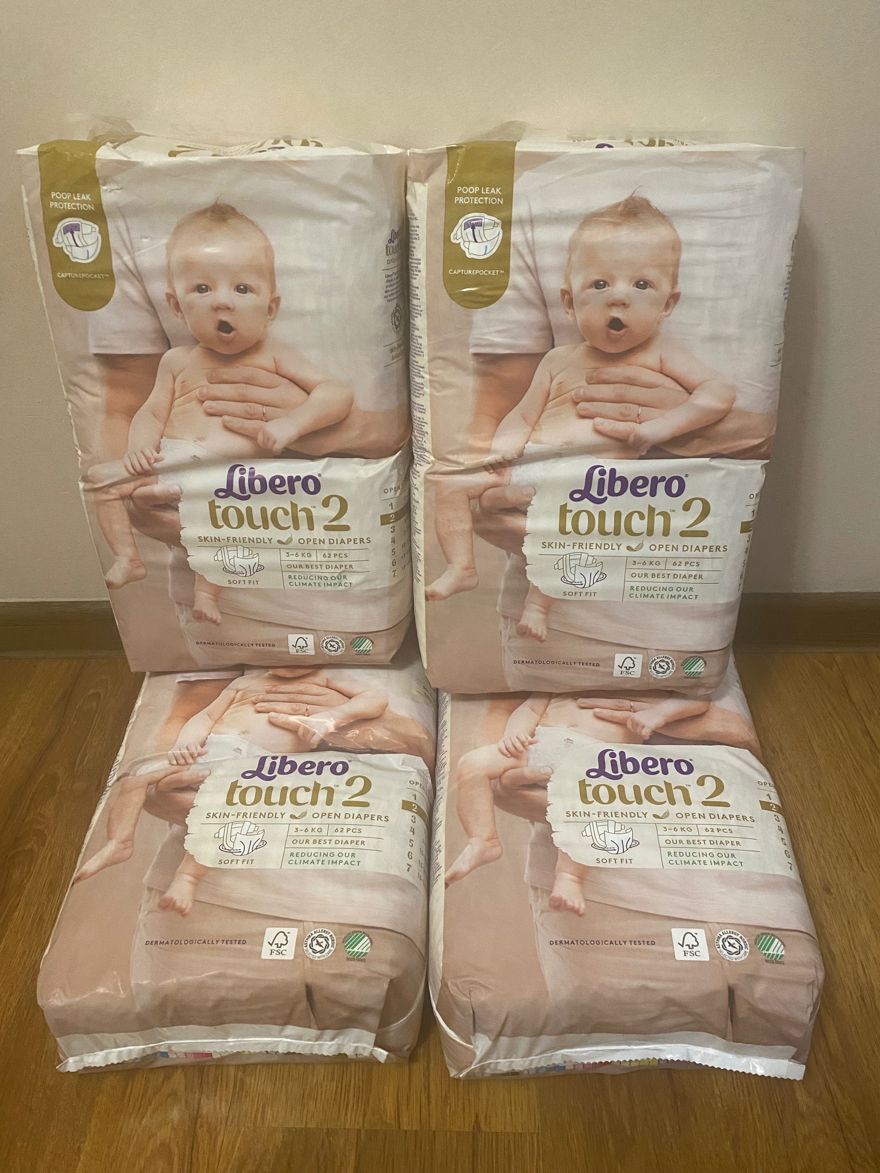 Підгузки Libero Touch розмір 2 (3-6 кг), 62 шт