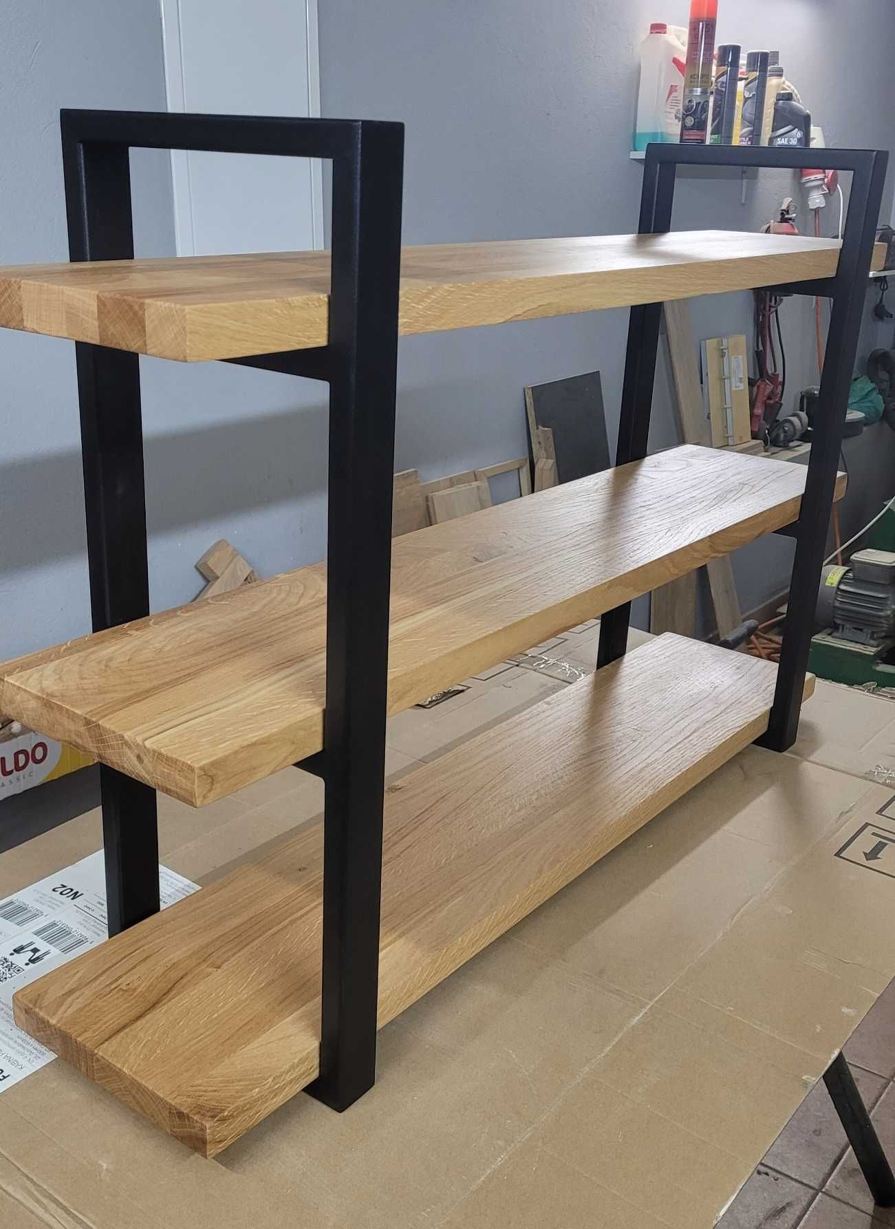 Regał wiszący, Półki 109 x 20 cm, Dąb Naturalny, Loft, niepowtarzalny.